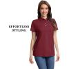 imageMAGCOMSEN Womens Polo Shirts Short Sleeve Quick Dry Golf TShirts Collared Golf Tops for Work Casual 4 ButtonsWine Red
