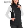 imageMAGCOMSEN Womens Puffer Vest Lightweight Stand Collar Zip 4 Pockets Puffy Vests Sleeveless Quilted Padded OuterwearA1black