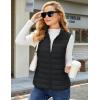 imageMAGCOMSEN Womens Puffer Vest Lightweight Stand Collar Zip 4 Pockets Puffy Vests Sleeveless Quilted Padded OuterwearA1black