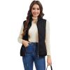 imageMAGCOMSEN Womens Puffer Vest Sleeveless Lightweight Winter Jackets Quilted Zip Up Coats Stand Collar Padded Outerwear VestsBlack
