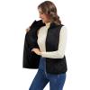 imageMAGCOMSEN Womens Puffer Vest Sleeveless Lightweight Winter Jackets Quilted Zip Up Coats Stand Collar Padded Outerwear VestsBlack