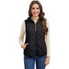 imageMAGCOMSEN Womens Puffer Vest Sleeveless Lightweight Winter Jackets Quilted Zip Up Coats Stand Collar Padded Outerwear VestsBlack