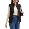imageMAGCOMSEN Womens Puffer Vest Sleeveless Lightweight Winter Jackets Quilted Zip Up Coats Stand Collar Padded Outerwear VestsBlack