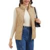 imageMAGCOMSEN Womens Puffer Vest Sleeveless Lightweight Winter Jackets Quilted Zip Up Coats Stand Collar Padded Outerwear VestsCamel