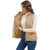 imageMAGCOMSEN Womens Puffer Vest Sleeveless Lightweight Winter Jackets Quilted Zip Up Coats Stand Collar Padded Outerwear VestsCamel