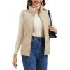 imageMAGCOMSEN Womens Puffer Vest Sleeveless Lightweight Winter Jackets Quilted Zip Up Coats Stand Collar Padded Outerwear VestsChampagne