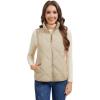 imageMAGCOMSEN Womens Puffer Vest Sleeveless Lightweight Winter Jackets Quilted Zip Up Coats Stand Collar Padded Outerwear VestsChampagne