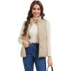 imageMAGCOMSEN Womens Puffer Vest Sleeveless Lightweight Winter Jackets Quilted Zip Up Coats Stand Collar Padded Outerwear VestsChampagne