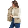 imageMAGCOMSEN Womens Puffer Vest Sleeveless Lightweight Winter Jackets Quilted Zip Up Coats Stand Collar Padded Outerwear VestsChampagne