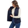 imageMAGCOMSEN Womens Puffer Vest Sleeveless Lightweight Winter Jackets Quilted Zip Up Coats Stand Collar Padded Outerwear VestsNavy