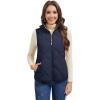 imageMAGCOMSEN Womens Puffer Vest Sleeveless Lightweight Winter Jackets Quilted Zip Up Coats Stand Collar Padded Outerwear VestsNavy