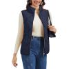 imageMAGCOMSEN Womens Puffer Vest Sleeveless Lightweight Winter Jackets Quilted Zip Up Coats Stand Collar Padded Outerwear VestsNavy