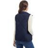 imageMAGCOMSEN Womens Puffer Vest Sleeveless Lightweight Winter Jackets Quilted Zip Up Coats Stand Collar Padded Outerwear VestsNavy
