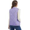 imageMAGCOMSEN Womens Puffer Vest Sleeveless Lightweight Winter Jackets Quilted Zip Up Coats Stand Collar Padded Outerwear VestsTaropurple