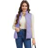 imageMAGCOMSEN Womens Puffer Vest Sleeveless Lightweight Winter Jackets Quilted Zip Up Coats Stand Collar Padded Outerwear VestsTaropurple