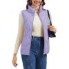 imageMAGCOMSEN Womens Puffer Vest Sleeveless Lightweight Winter Jackets Quilted Zip Up Coats Stand Collar Padded Outerwear VestsTaropurple