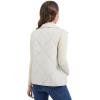 imageMAGCOMSEN Womens Puffer Vest Sleeveless Lightweight Winter Jackets Quilted Zip Up Coats Stand Collar Padded Outerwear VestsWhite