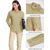 imageMAGCOMSEN Womens UPF 50 Long Sleeve Fishing Shirts UV Sun Protection Quick Dry Button Down Safari Hiking Travel ShirtsLightkhaki