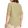 imageMAGCOMSEN Womens UPF 50 Long Sleeve Fishing Shirts UV Sun Protection Quick Dry Button Down Safari Hiking Travel ShirtsLightkhaki