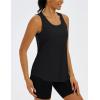 imageMAGCOMSEN Womens Workout Tops Racerback Tank Tops Mesh Back Breathable Sleeveless Quick Dry Running Athletic ShirtsBlack