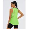 imageMAGCOMSEN Womens Workout Tops Racerback Tank Tops Mesh Back Breathable Sleeveless Quick Dry Running Athletic ShirtsBrightgreen