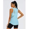 imageMAGCOMSEN Womens Workout Tops Racerback Tank Tops Mesh Back Breathable Sleeveless Quick Dry Running Athletic ShirtsLight Blue