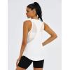 imageMAGCOMSEN Womens Workout Tops Racerback Tank Tops Mesh Back Breathable Sleeveless Quick Dry Running Athletic ShirtsWhite