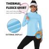 imageTACVASEN Womens Fleece Pullover Quarter Zip Sweatshirt Thermal Shirts Long Sleeve Athletic TopsLight Sky Blue