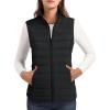 imageMAGCOMSEN Womens Puffer Vest Lightweight Stand Collar Zip 4 Pockets Puffy Vests Sleeveless Quilted Padded OuterwearA1black