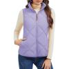 imageMAGCOMSEN Womens Puffer Vest Sleeveless Lightweight Winter Jackets Quilted Zip Up Coats Stand Collar Padded Outerwear VestsTaropurple