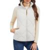 imageMAGCOMSEN Womens Puffer Vest Sleeveless Lightweight Winter Jackets Quilted Zip Up Coats Stand Collar Padded Outerwear VestsWhite