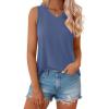 imageMAGCOMSEN Womens Tank Tops Summer Sleeveless V Neck Tops Loose Fit Casual Basic UPF 50 Tee Flowy Trendy TShirtsBluegrey
