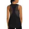 imageMAGCOMSEN Womens Workout Tops Racerback Tank Tops Mesh Back Breathable Sleeveless Quick Dry Running Athletic ShirtsBlack