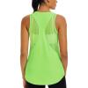 imageMAGCOMSEN Womens Workout Tops Racerback Tank Tops Mesh Back Breathable Sleeveless Quick Dry Running Athletic ShirtsBrightgreen