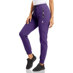 imageMAGCOMSEN Womens Hiking Cargo Joggers Quick Dry Lightweight Water Resistant Running Athletic Pants with 2 PocketsPurple