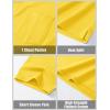 imageMAGCOMSEN Mens Polo Shirts Short Sleeve Cotton Pique Golf Shirts with Pocket Casual Performance Moisture Wicking Polos Yellow M