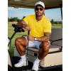 imageMAGCOMSEN Mens Polo Shirts Short Sleeve Cotton Pique Golf Shirts with Pocket Casual Performance Moisture Wicking Polos Yellow M