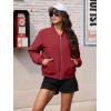 imageMAGCOMSEN Womens Bomber Jacket Casual Quilted Lined Coat Zip Up Winter Fall Windbreaker Fashion Outerwear with PocketsWine Red