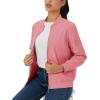 imageMAGCOMSEN Womens Casual Jacket Lightweight Bomber Jackets 5 Pockets Windbreaker Zipup Spring Fall OuterwearAsh Pink