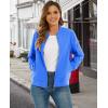 imageMAGCOMSEN Womens Casual Jacket Lightweight Bomber Jackets 5 Pockets Windbreaker Zipup Spring Fall OuterwearAzure Blue