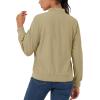 imageMAGCOMSEN Womens Casual Jacket Lightweight Bomber Jackets 5 Pockets Windbreaker Zipup Spring Fall OuterwearKhaki