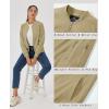 imageMAGCOMSEN Womens Casual Jacket Lightweight Bomber Jackets 5 Pockets Windbreaker Zipup Spring Fall OuterwearKhaki