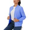 imageMAGCOMSEN Womens Casual Jacket Lightweight Bomber Jackets 5 Pockets Windbreaker Zipup Spring Fall OuterwearLight Blue