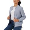 imageMAGCOMSEN Womens Casual Jacket Lightweight Bomber Jackets 5 Pockets Windbreaker Zipup Spring Fall OuterwearLight Grey