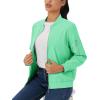 imageMAGCOMSEN Womens Casual Jacket Lightweight Bomber Jackets 5 Pockets Windbreaker Zipup Spring Fall OuterwearMint Green