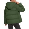 imageMAGCOMSEN Womens Down Puffer Jacket with Hood Lightweight Thermal Quilted Coat with Pockets Zipup Winter Warm JacketArmy Green