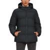 imageMAGCOMSEN Womens Down Puffer Jacket with Hood Lightweight Thermal Quilted Coat with Pockets Zipup Winter Warm JacketBlack