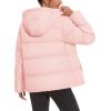 imageMAGCOMSEN Womens Down Puffer Jacket with Hood Lightweight Thermal Quilted Coat with Pockets Zipup Winter Warm JacketBlossom Pink