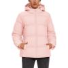 imageMAGCOMSEN Womens Down Puffer Jacket with Hood Lightweight Thermal Quilted Coat with Pockets Zipup Winter Warm JacketBlossom Pink