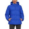 imageMAGCOMSEN Womens Down Puffer Jacket with Hood Lightweight Thermal Quilted Coat with Pockets Zipup Winter Warm JacketBlue